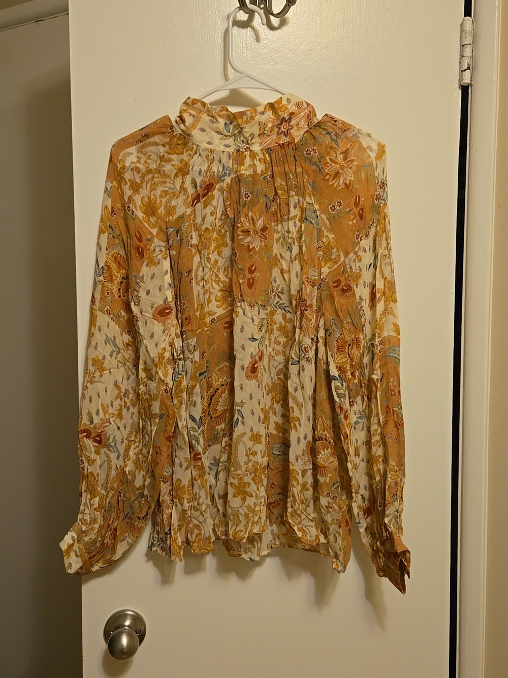 Sezane Solange Blouse in Floral Tan - Picture 8 of 14
